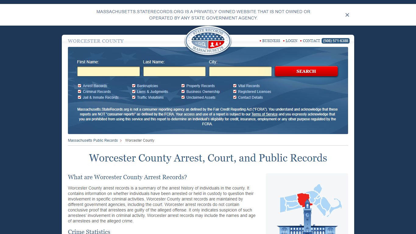 Worcester County Arrest, Court, and Public Records