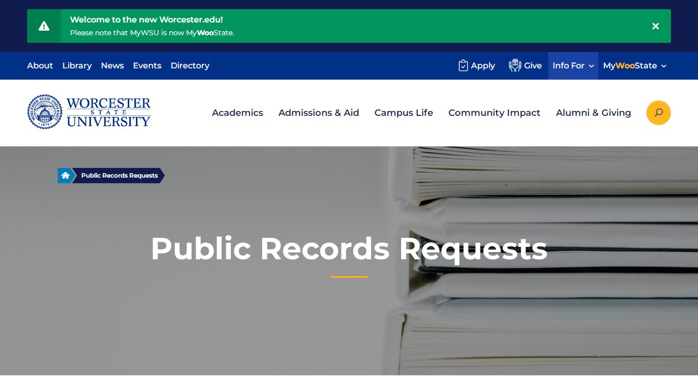 Public Records Requests | Worcester State University